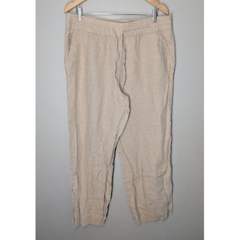 Tommy Bahama Pull On Wide Leg Pants Biege Sz Large Drawstring Neutral Coastal